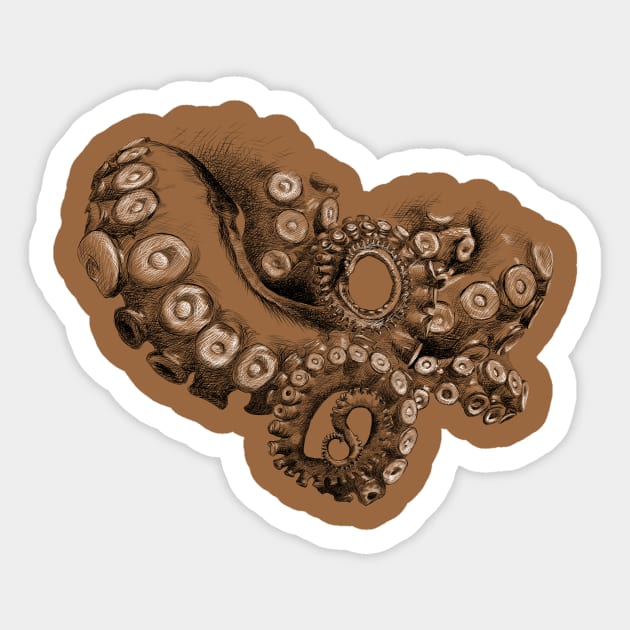 Octopus Tentacles Two Tone Drawing Sticker by SuspendedDreams